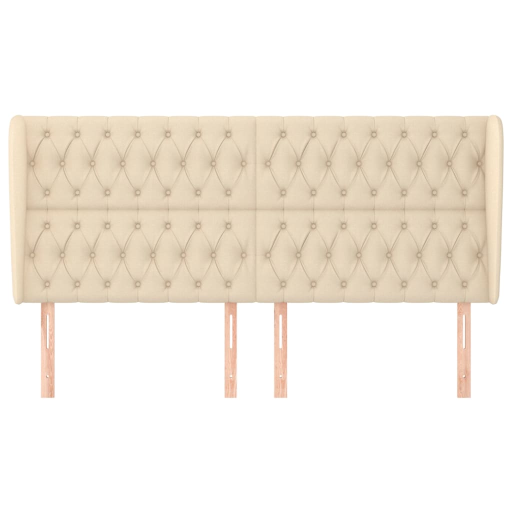 Tête de lit avec oreilles Crème 203x23x118/128 cm Tissu - XIOS