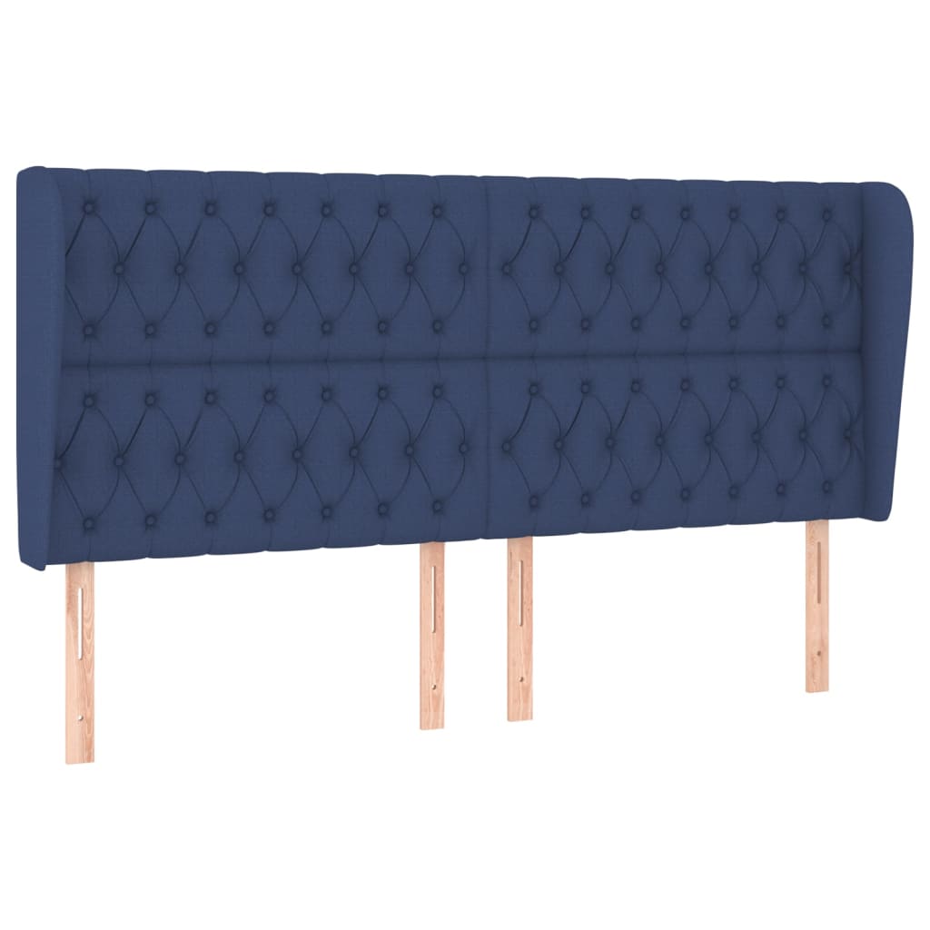 Tête de lit avec oreilles Bleu 203x23x118/128 cm Tissu - XIOS