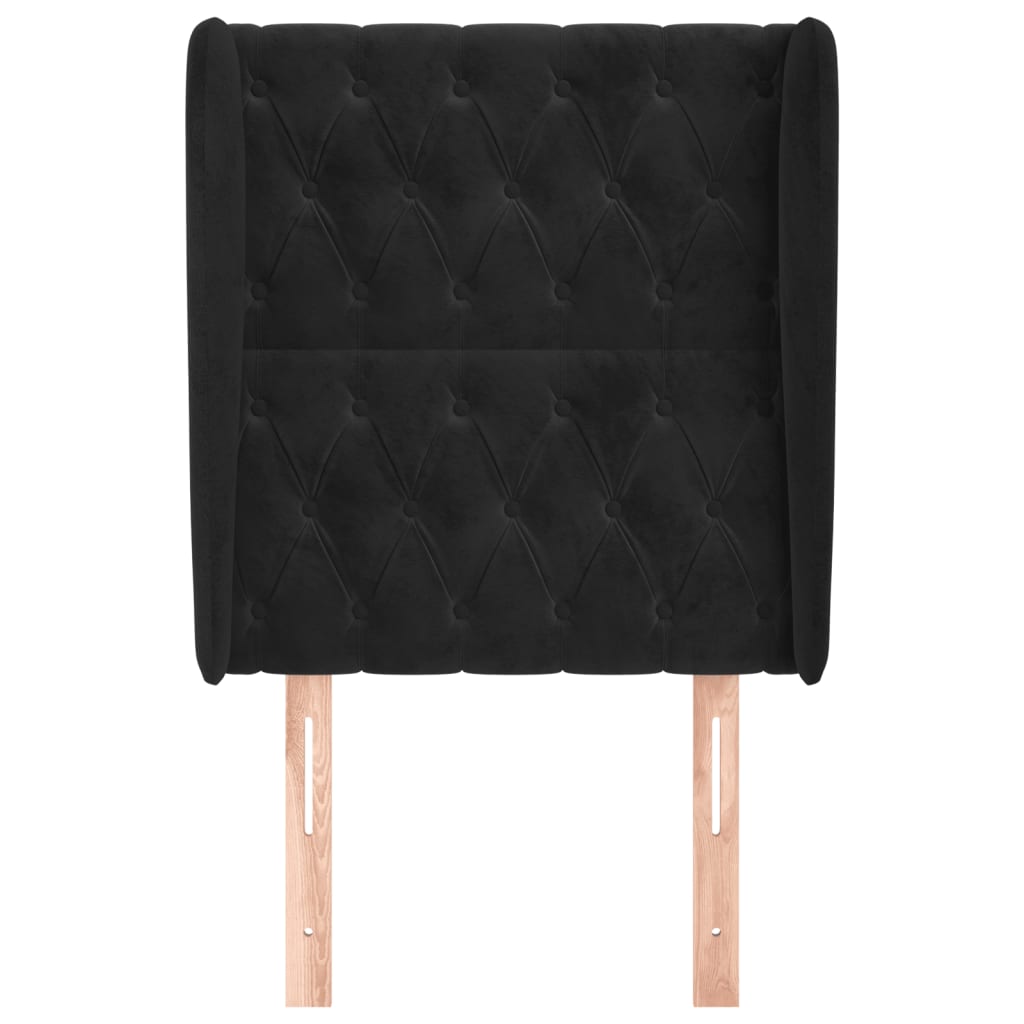 Tête de lit avec oreilles Noir 83x23x118/128 cm Velours - XIOS
