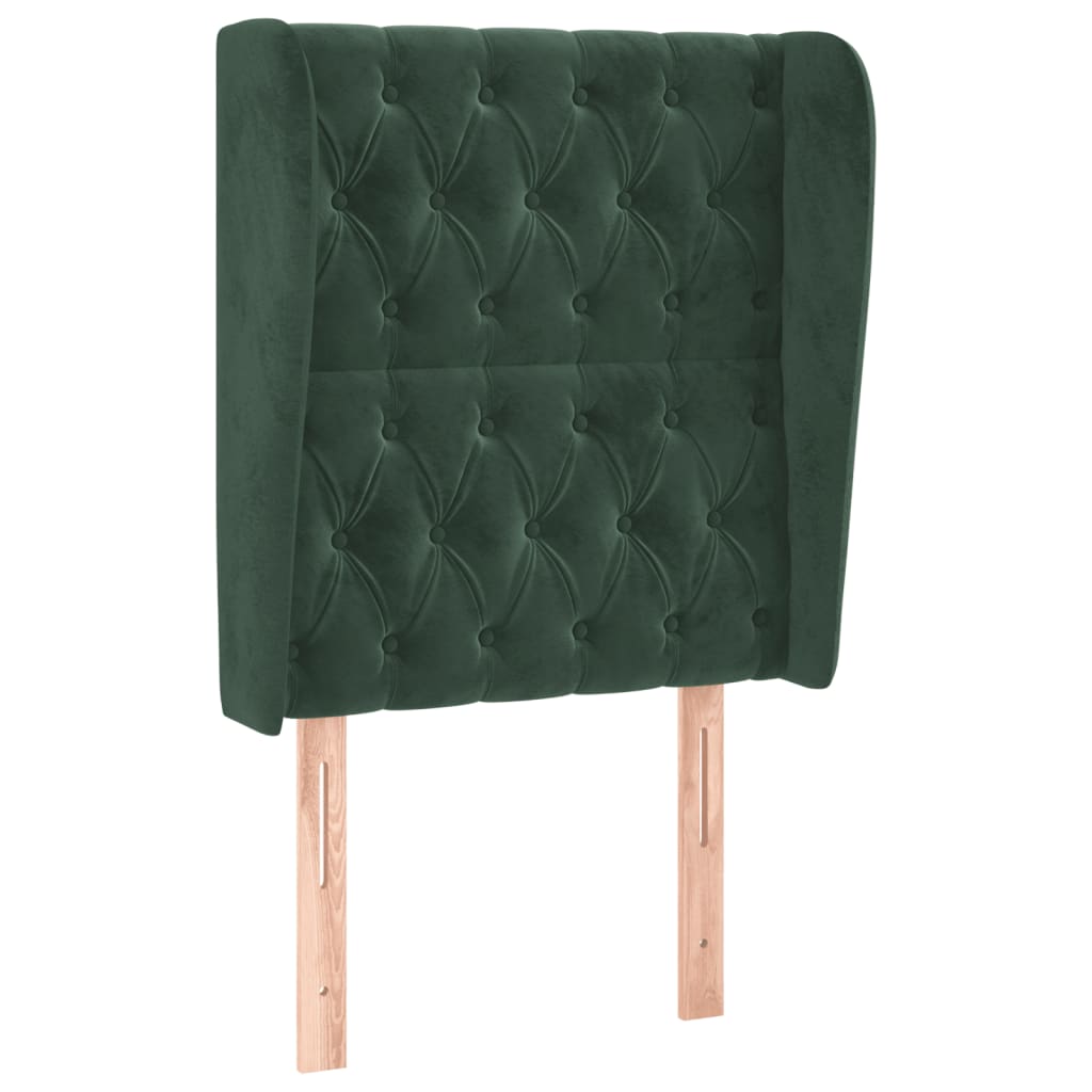 Tête de lit avec oreilles Vert foncé 83x23x118/128 cm Velours Têtes et pieds de lit vidaXL