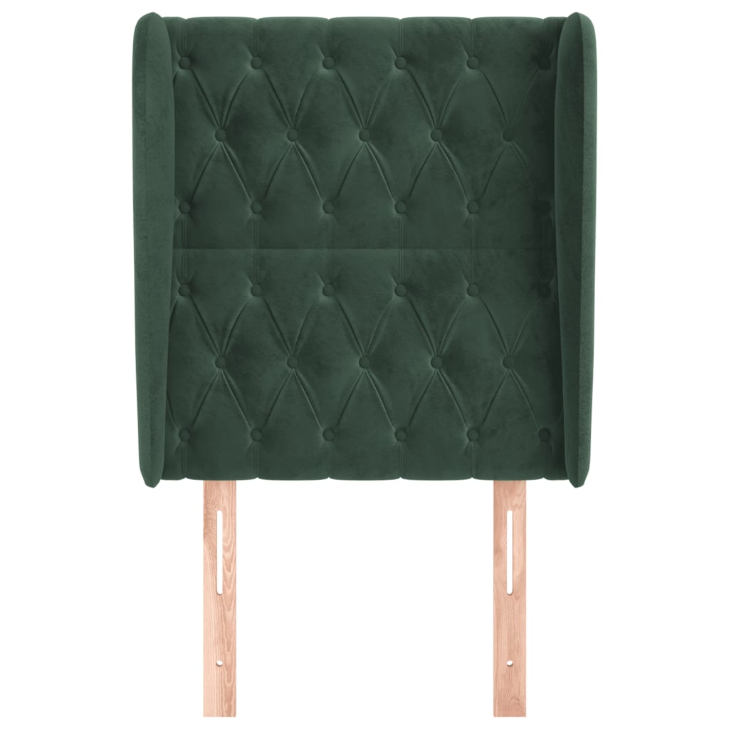 Tête de lit avec oreilles Vert foncé 83x23x118/128 cm Velours Têtes et pieds de lit vidaXL