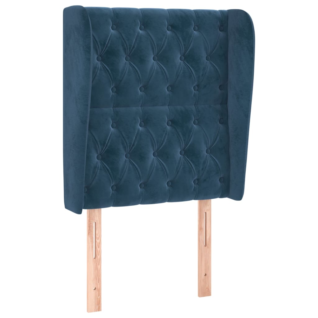 Tête de lit avec oreilles Bleu foncé 83x23x118/128 cm Velours - XIOS