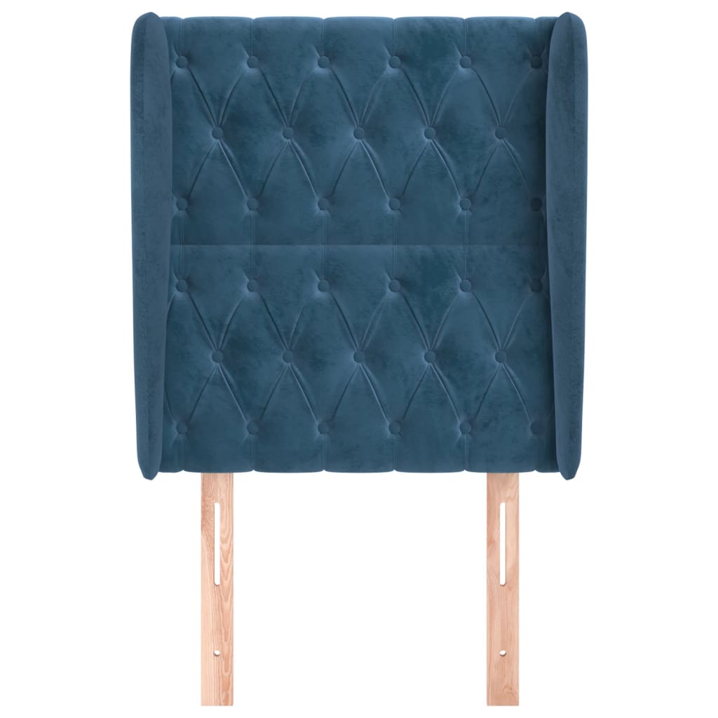 Tête de lit avec oreilles Bleu foncé 83x23x118/128 cm Velours - XIOS