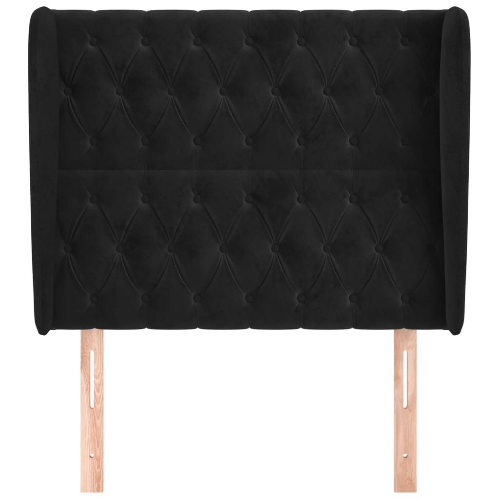 Tête de lit avec oreilles Noir 93x23x118/128 cm Velours - XIOS