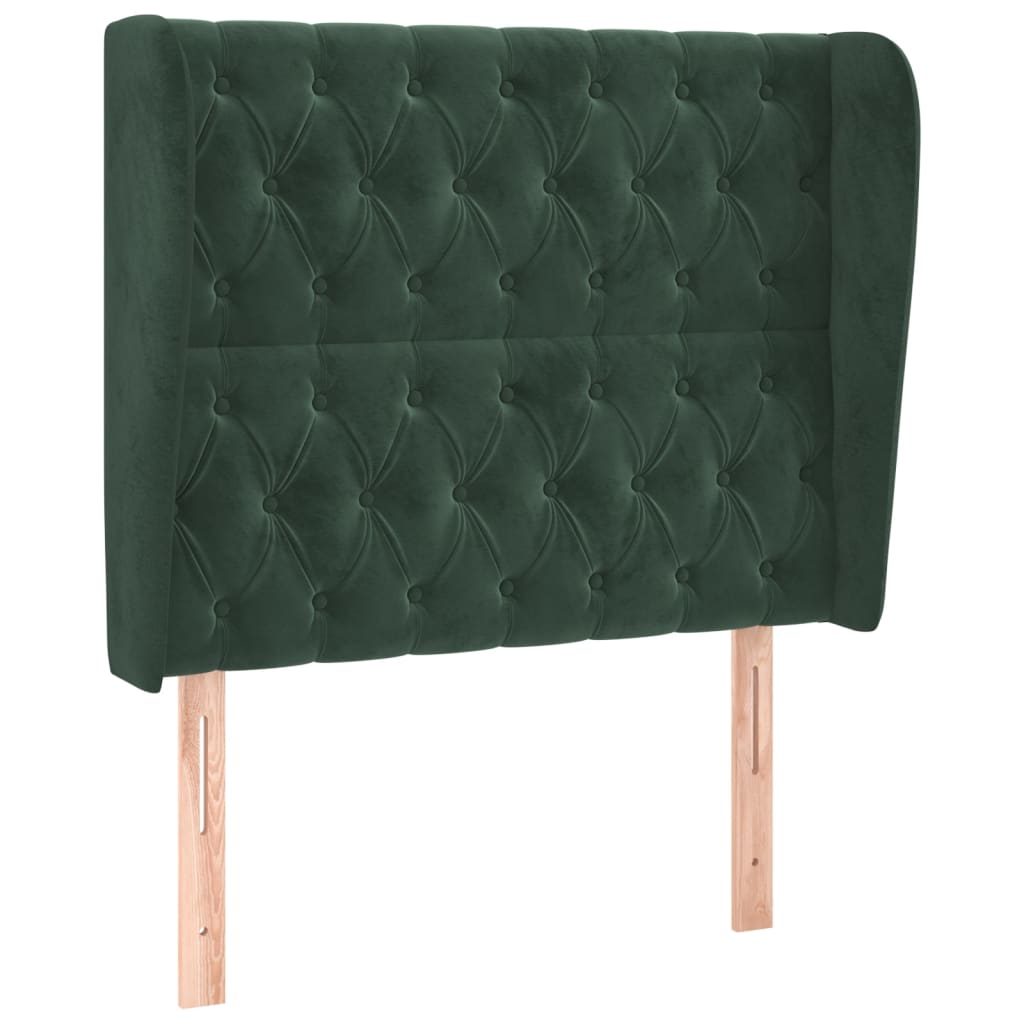 Tête de lit avec oreilles Vert foncé 93x23x118/128 cm Velours - XIOS