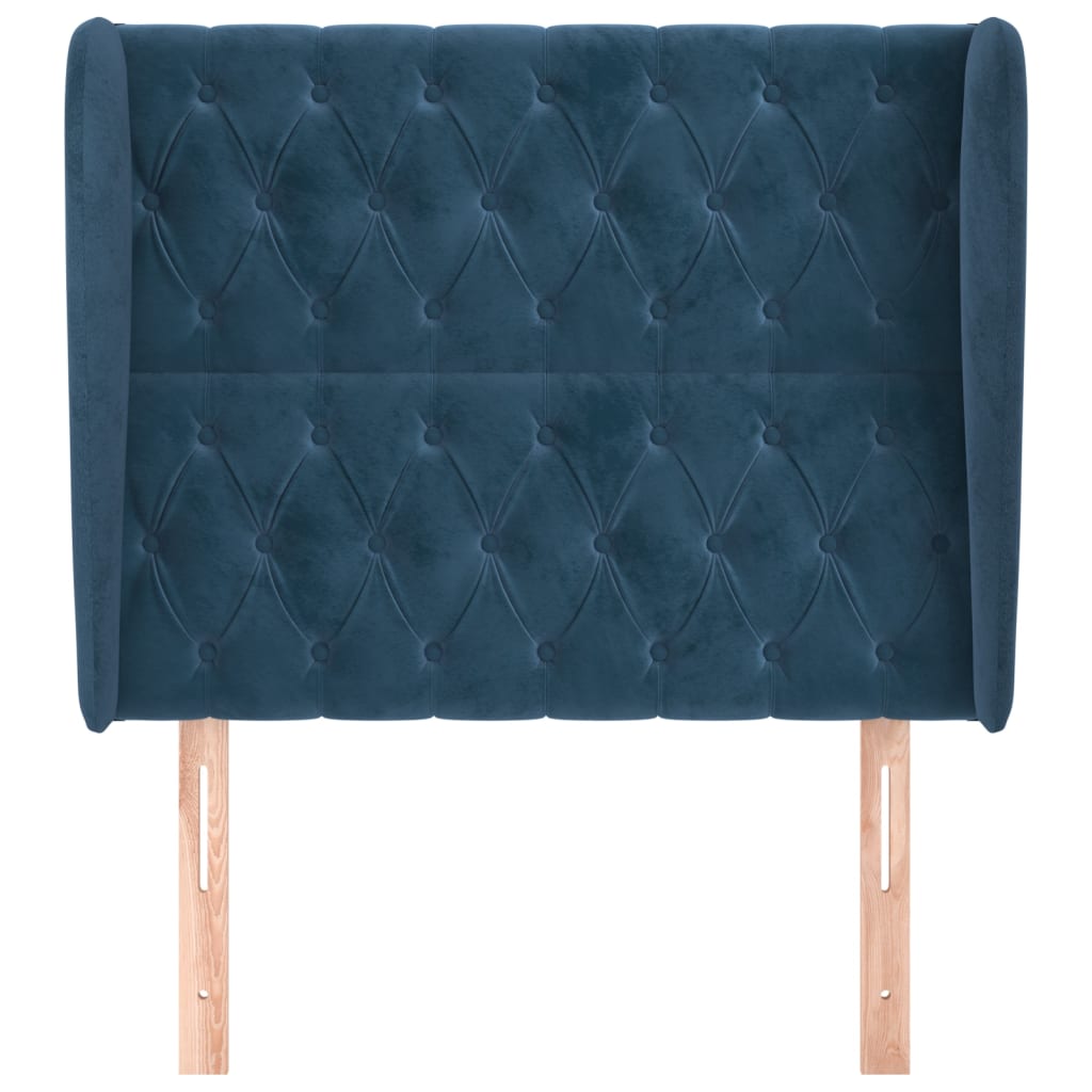 Tête de lit avec oreilles Bleu foncé 93x23x118/128 cm Velours - XIOS