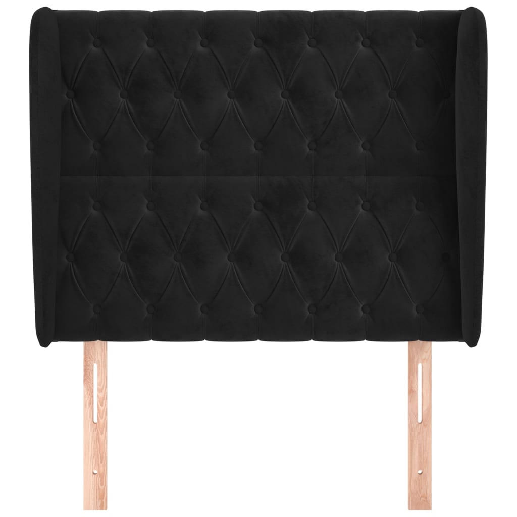 Tête de lit avec oreilles Noir 103x23x118/128 cm Velours - XIOS