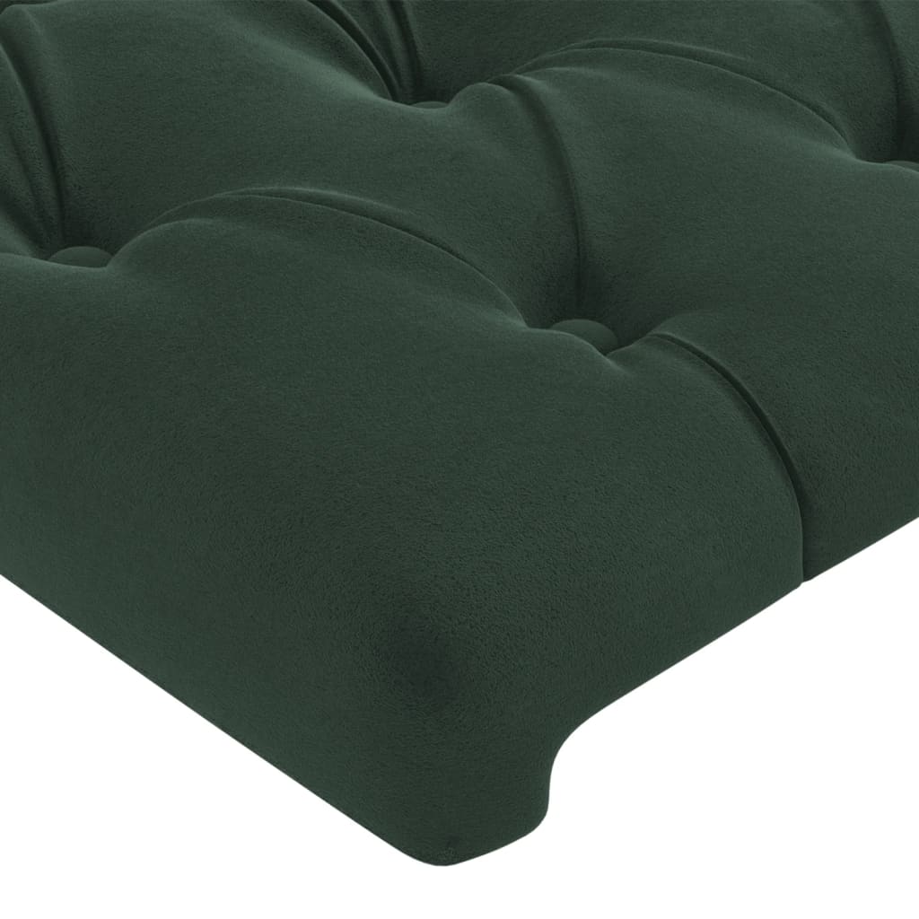 Tête de lit avec oreilles Vert foncé 163x23x118/128 cm Velours Têtes et pieds de lit vidaXL