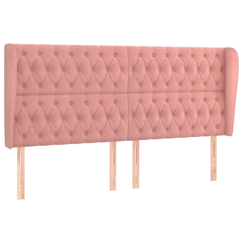 Tête de lit avec oreilles Rose 183x23x118/128 cm Velours - XIOS