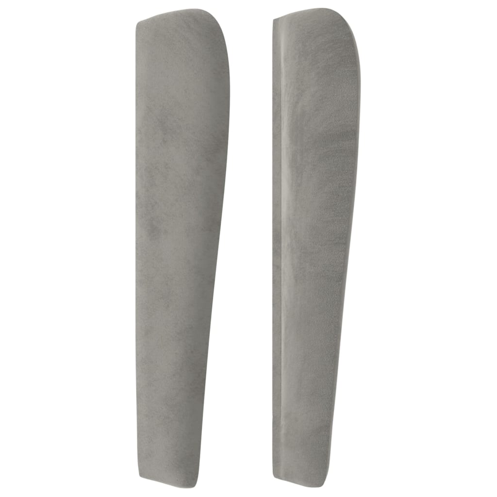 Tête de lit avec oreilles Gris clair 203x23x118/128 cm Velours - XIOS