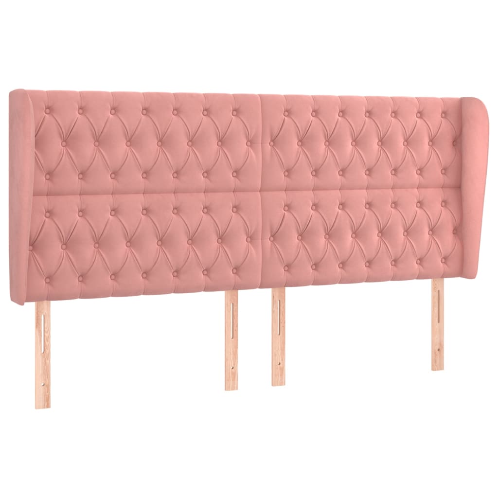 Tête de lit avec oreilles Rose 203x23x118/128 cm Velours - XIOS
