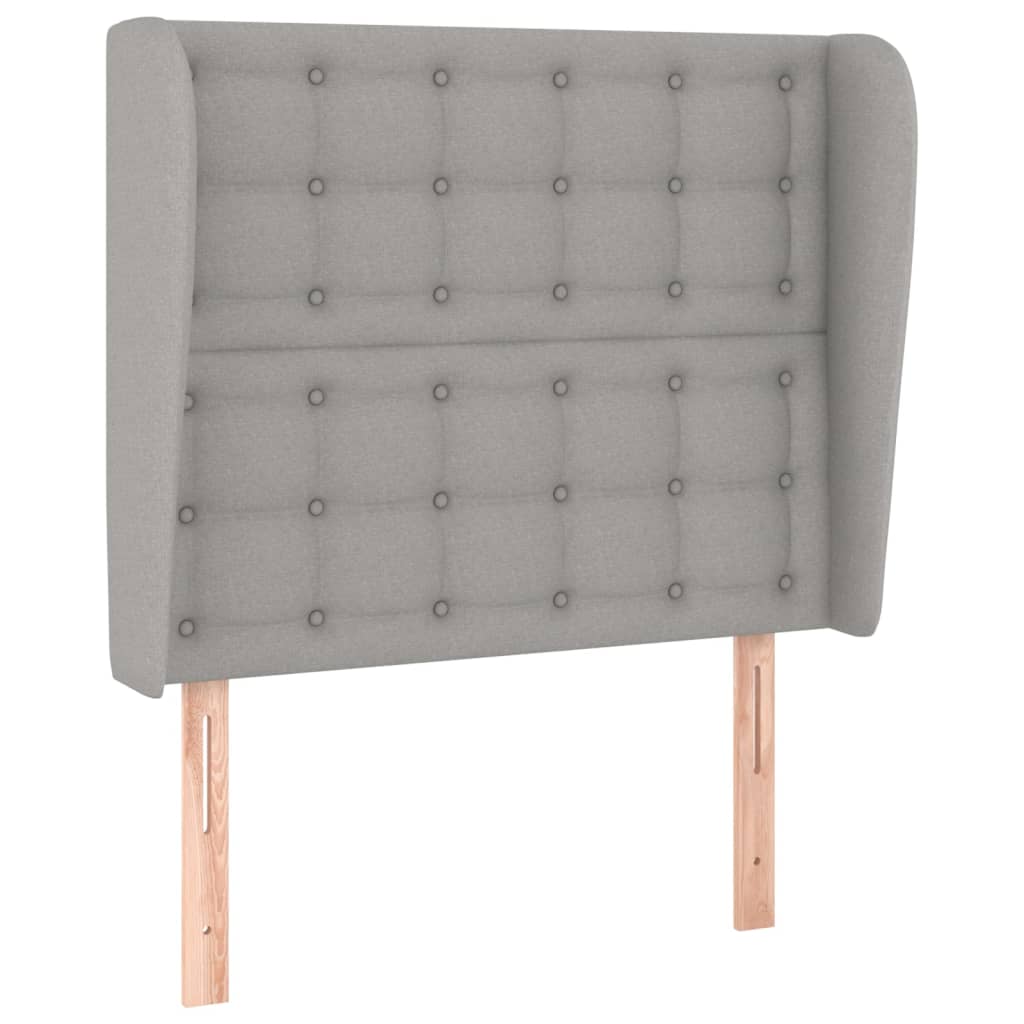 Tête de lit avec oreilles Gris clair 83x23x118/128 cm Tissu - XIOS