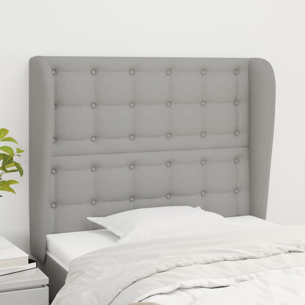 Tête de lit avec oreilles Gris clair 83x23x118/128 cm Tissu - XIOS