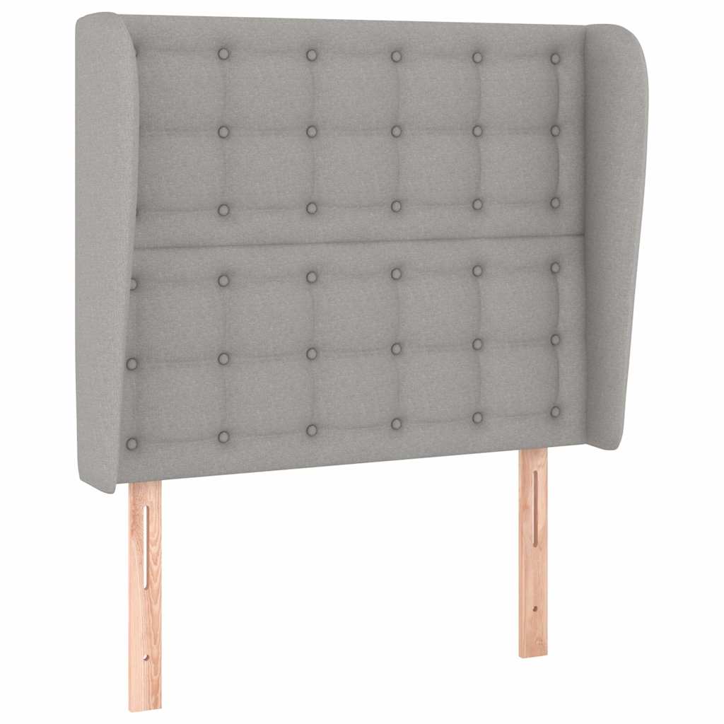 Tête de lit avec oreilles Gris clair 93x23x118/128 cm Tissu - XIOS