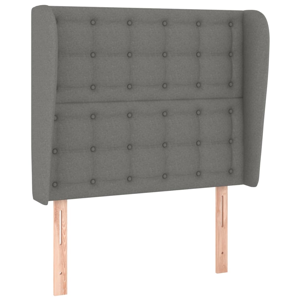 Tête de lit avec oreilles Gris foncé 93x23x118/128 cm Tissu - XIOS