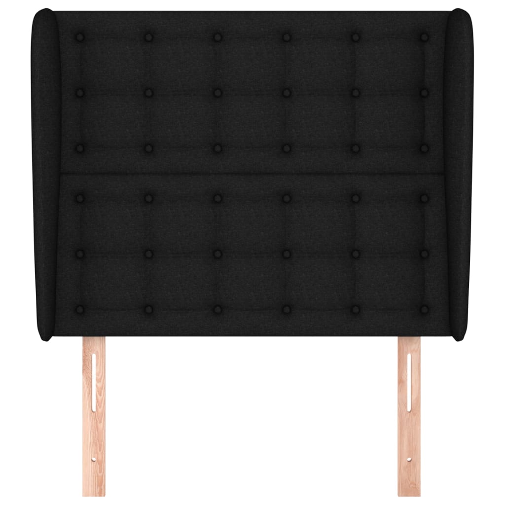 Tête de lit avec oreilles Noir 103x23x118/128 cm Tissu - XIOS
