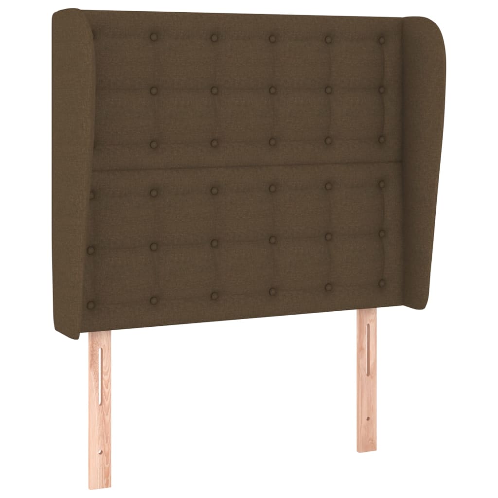 Tête de lit avec oreilles Marron foncé 103x23x118/128 cm Tissu - XIOS