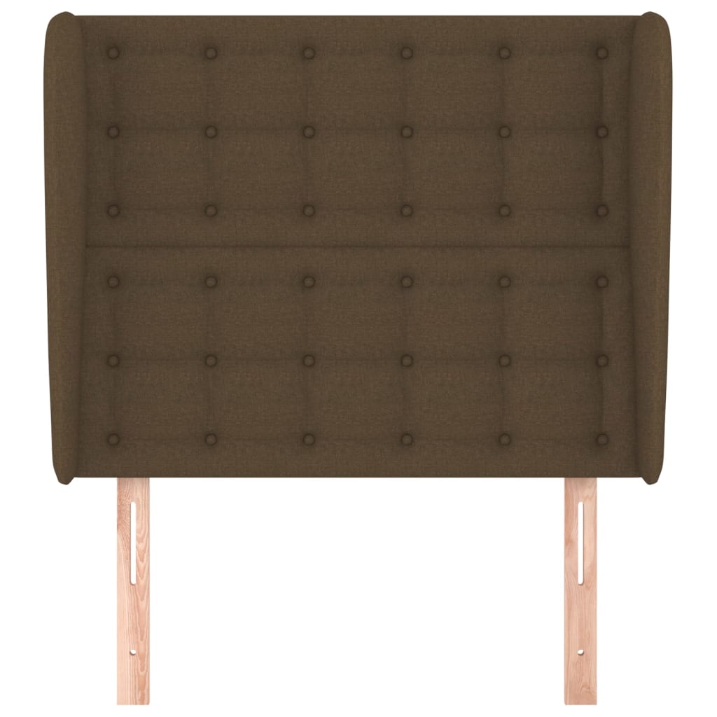 Tête de lit avec oreilles Marron foncé 103x23x118/128 cm Tissu - XIOS