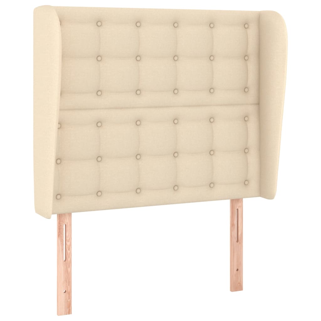 Tête de lit avec oreilles Crème 103x23x118/128 cm Tissu - XIOS