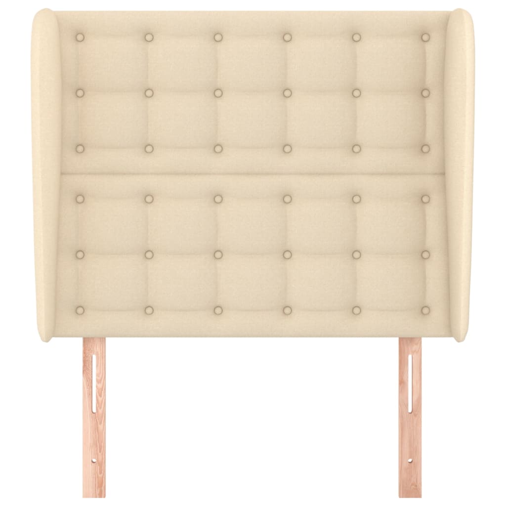 Tête de lit avec oreilles Crème 103x23x118/128 cm Tissu - XIOS