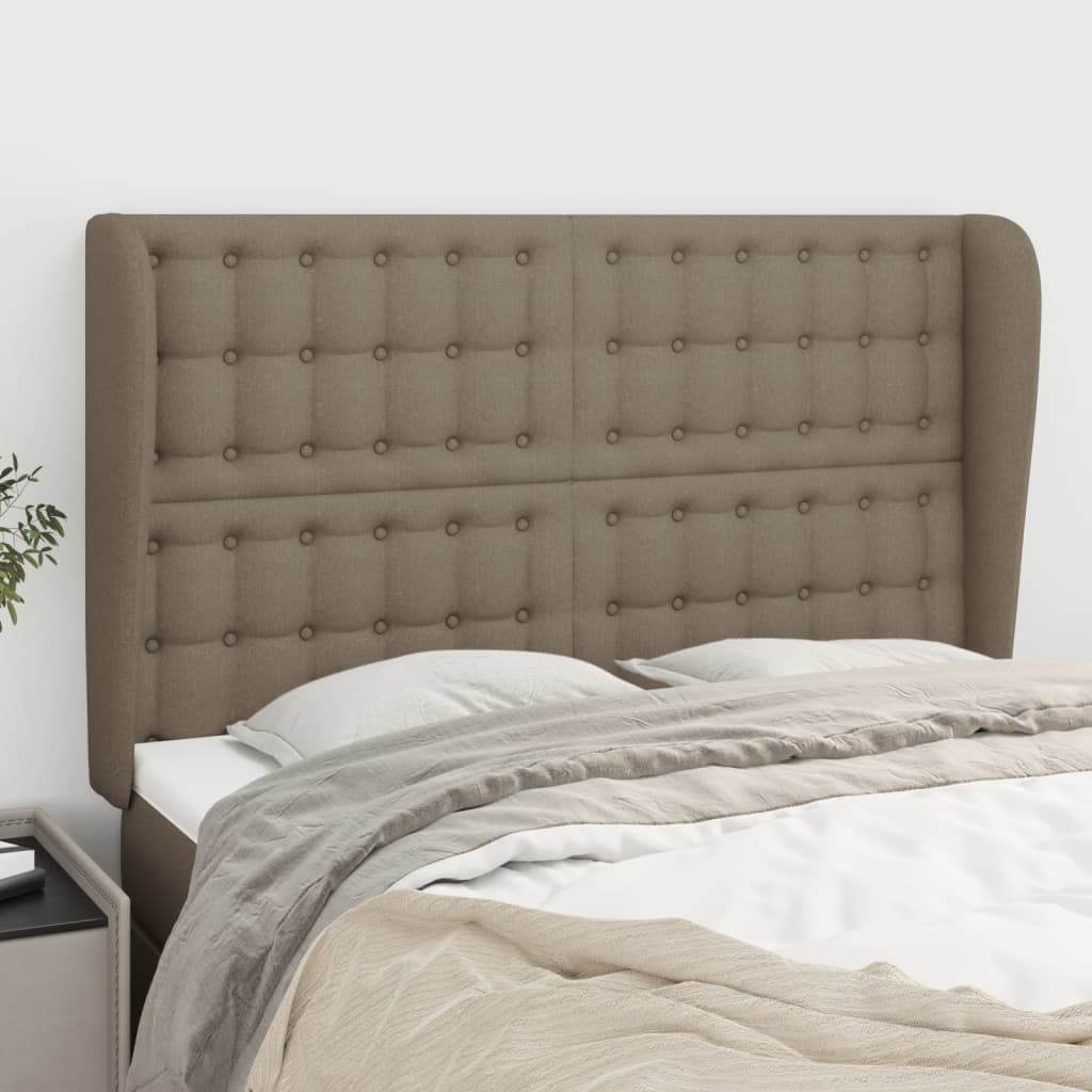Tête de lit avec oreilles Taupe 147x23x118/128 cm Tissu - XIOS