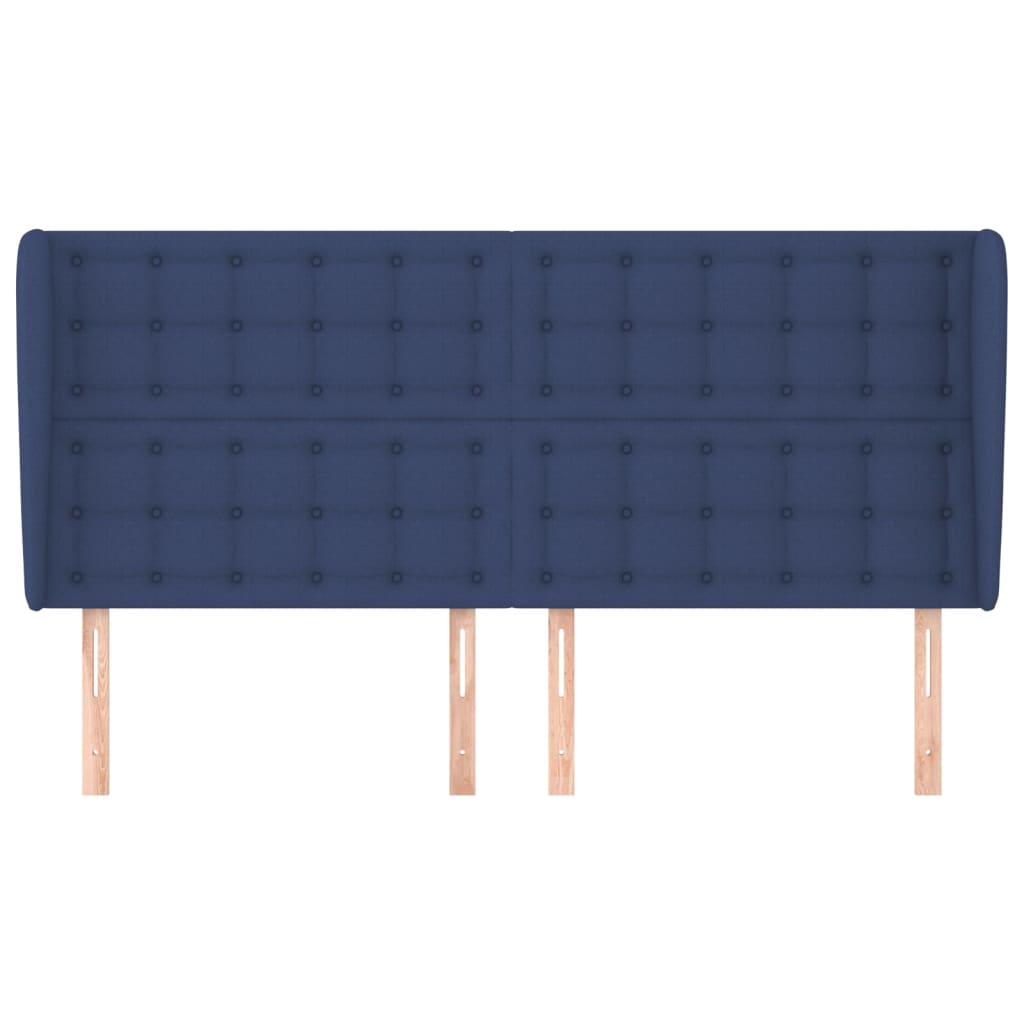 Tête de lit avec oreilles Bleu 183x23x118/128 cm Tissu - XIOS