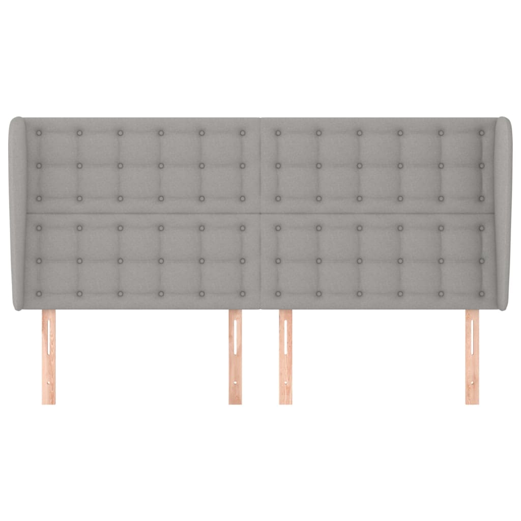 Tête de lit avec oreilles Gris clair 203x23x118/128 cm Tissu - XIOS