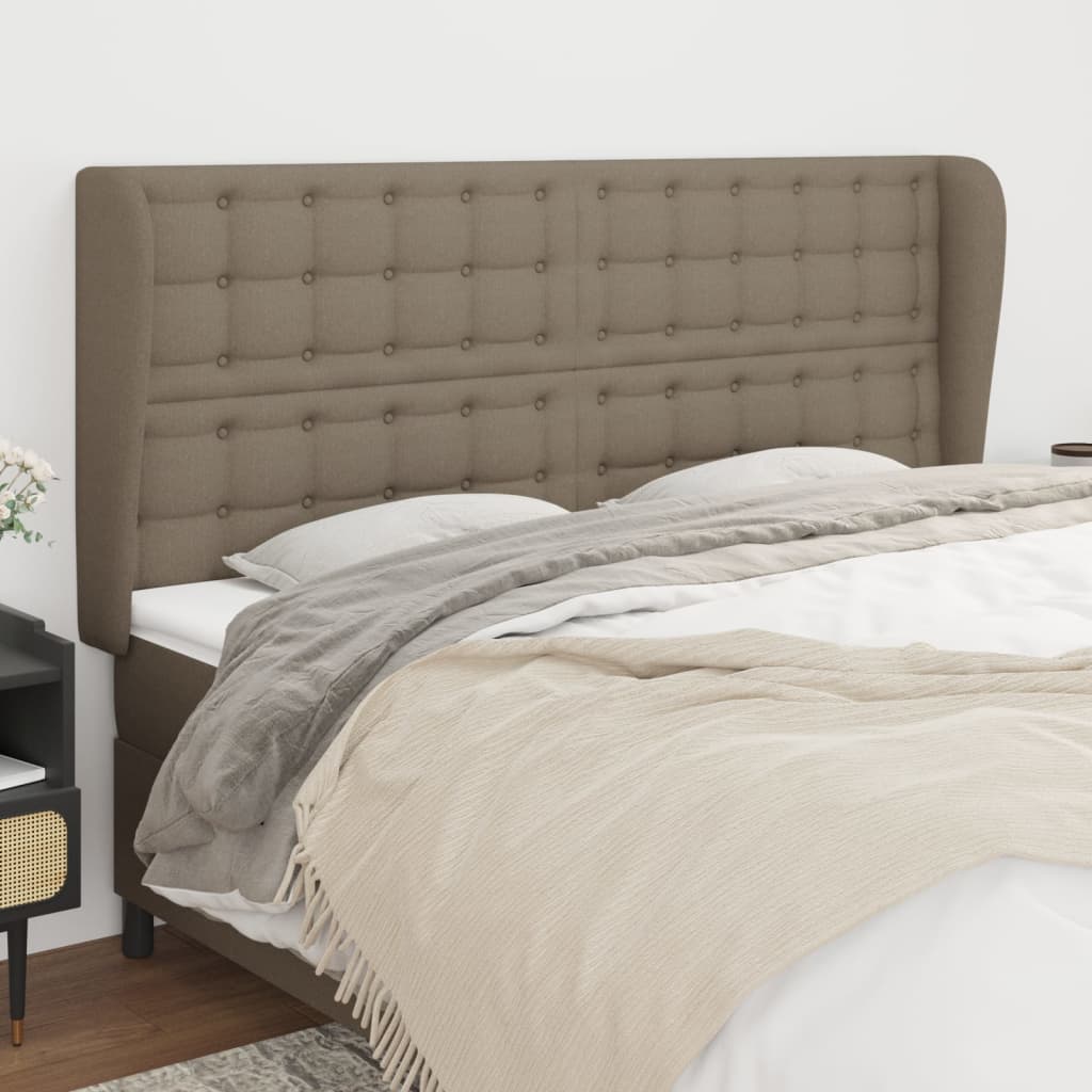 Tête de lit avec oreilles Taupe 203x23x118/128 cm Tissu - XIOS