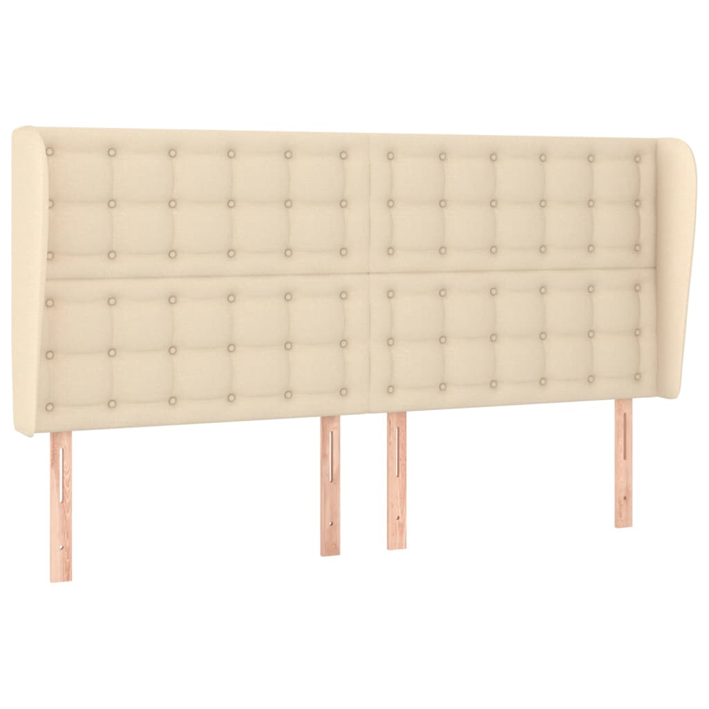 Tête de lit avec oreilles Crème 203x23x118/128 cm Tissu - XIOS