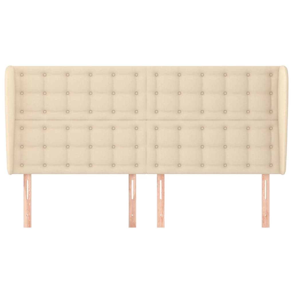 Tête de lit avec oreilles Crème 203x23x118/128 cm Tissu - XIOS