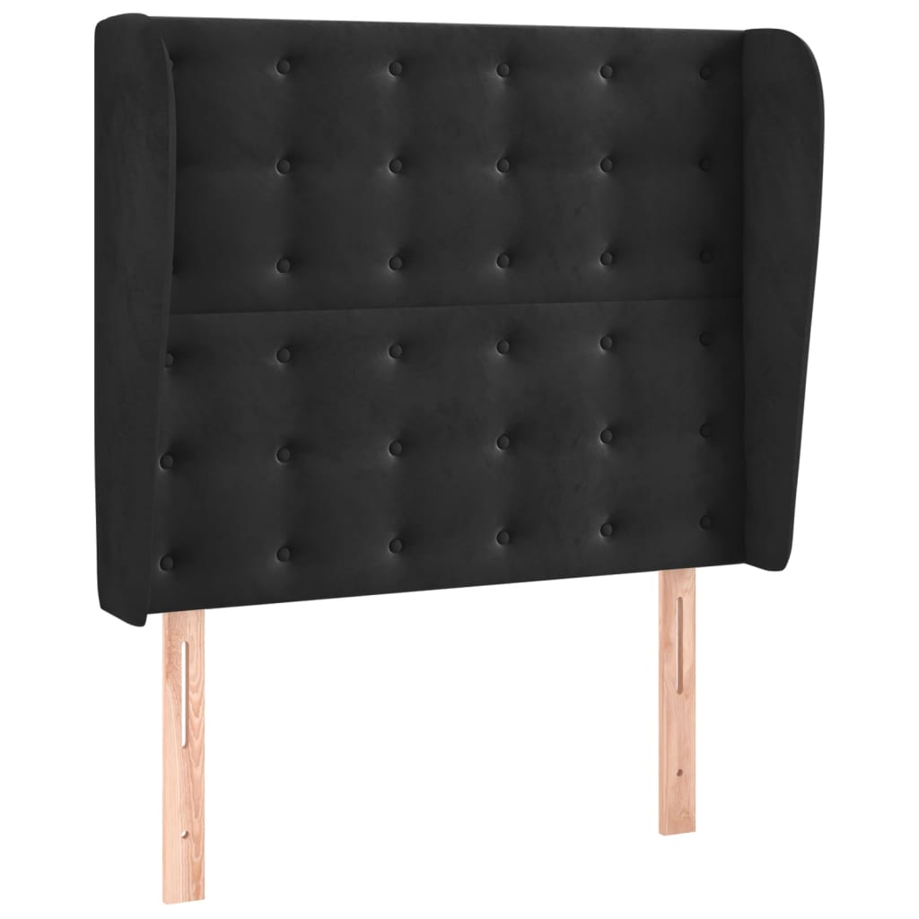 Tête de lit avec oreilles Noir 83x23x118/128 cm Velours - XIOS
