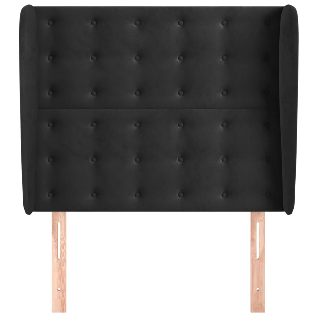 Tête de lit avec oreilles Noir 83x23x118/128 cm Velours - XIOS