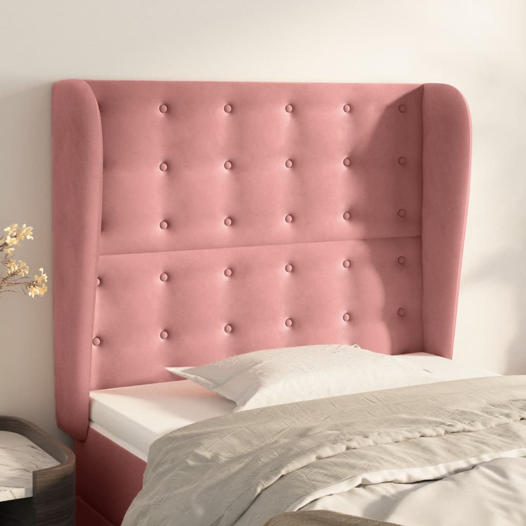 Tête de lit avec oreilles Rose 83x23x118/128 cm Velours - XIOS