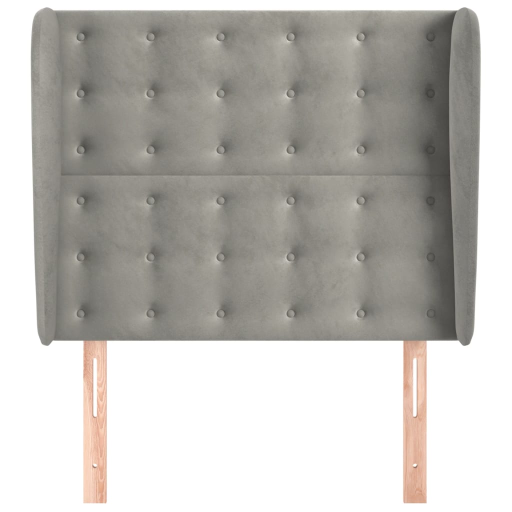 Tête de lit avec oreilles Gris clair 93x23x118/128 cm Velours - XIOS