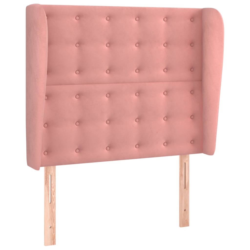 Tête de lit avec oreilles Rose 93x23x118/128 cm Velours - XIOS
