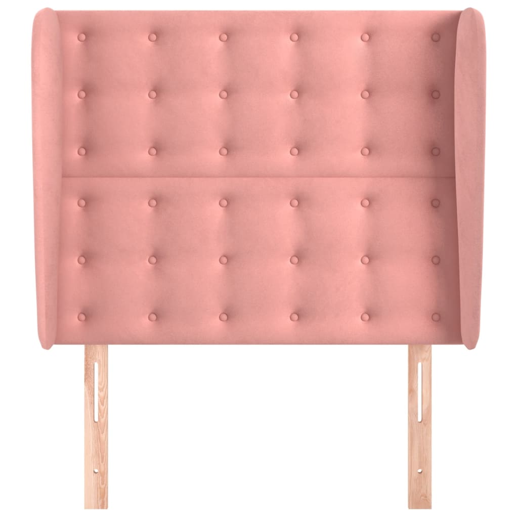 Tête de lit avec oreilles Rose 93x23x118/128 cm Velours - XIOS