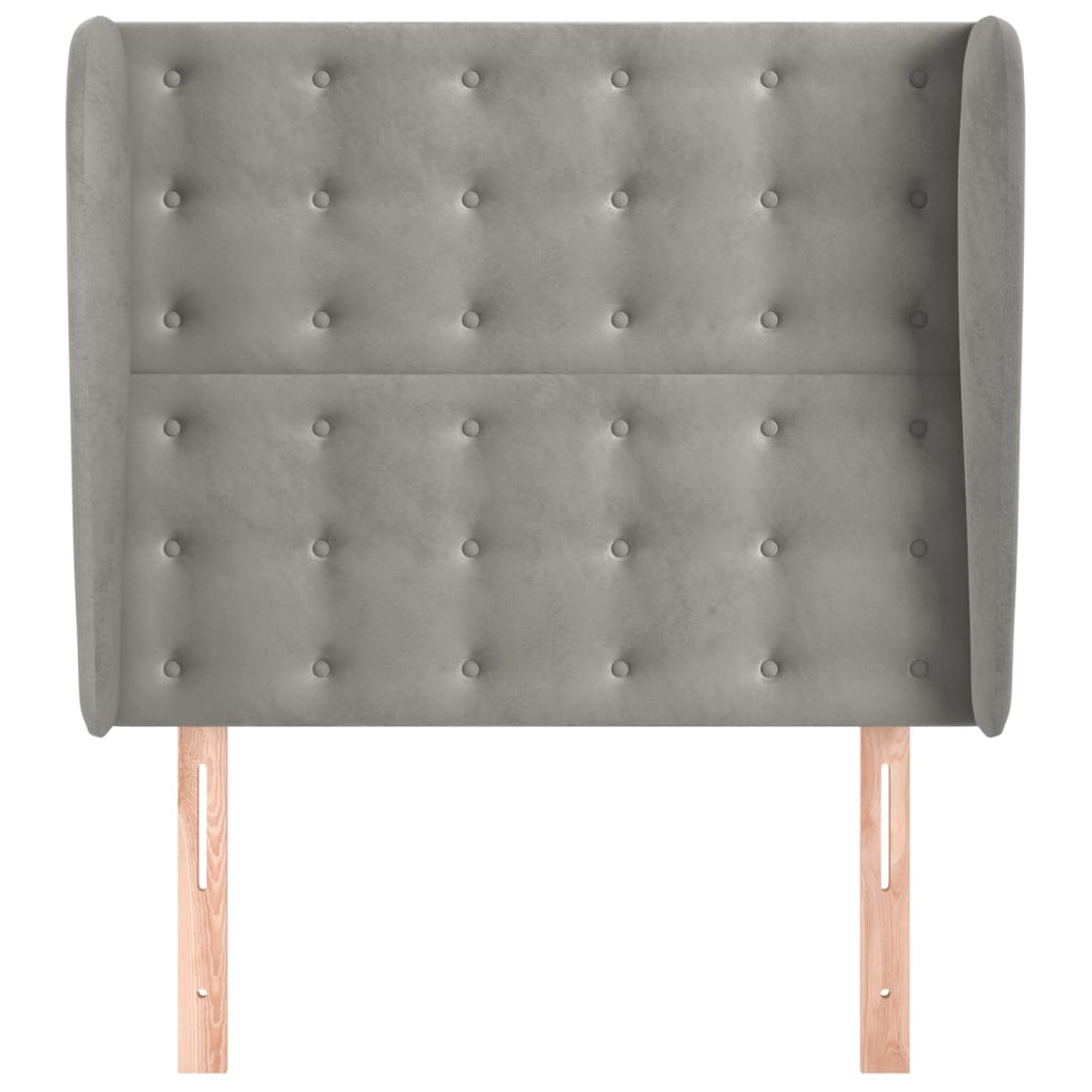 Tête de lit avec oreilles Gris clair 103x23x118/128 cm Velours - XIOS