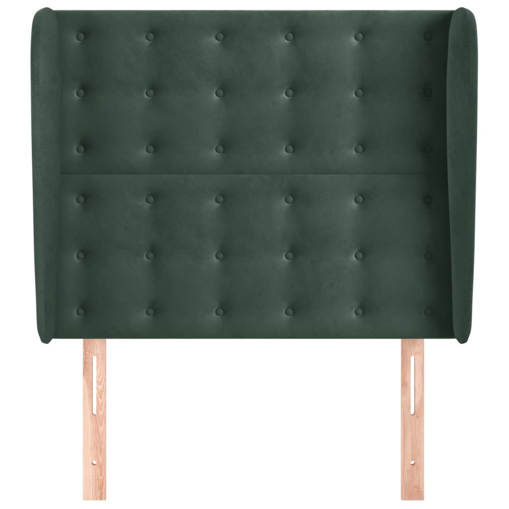 Tête de lit avec oreilles Vert foncé 103x23x118/128 cm Velours - XIOS