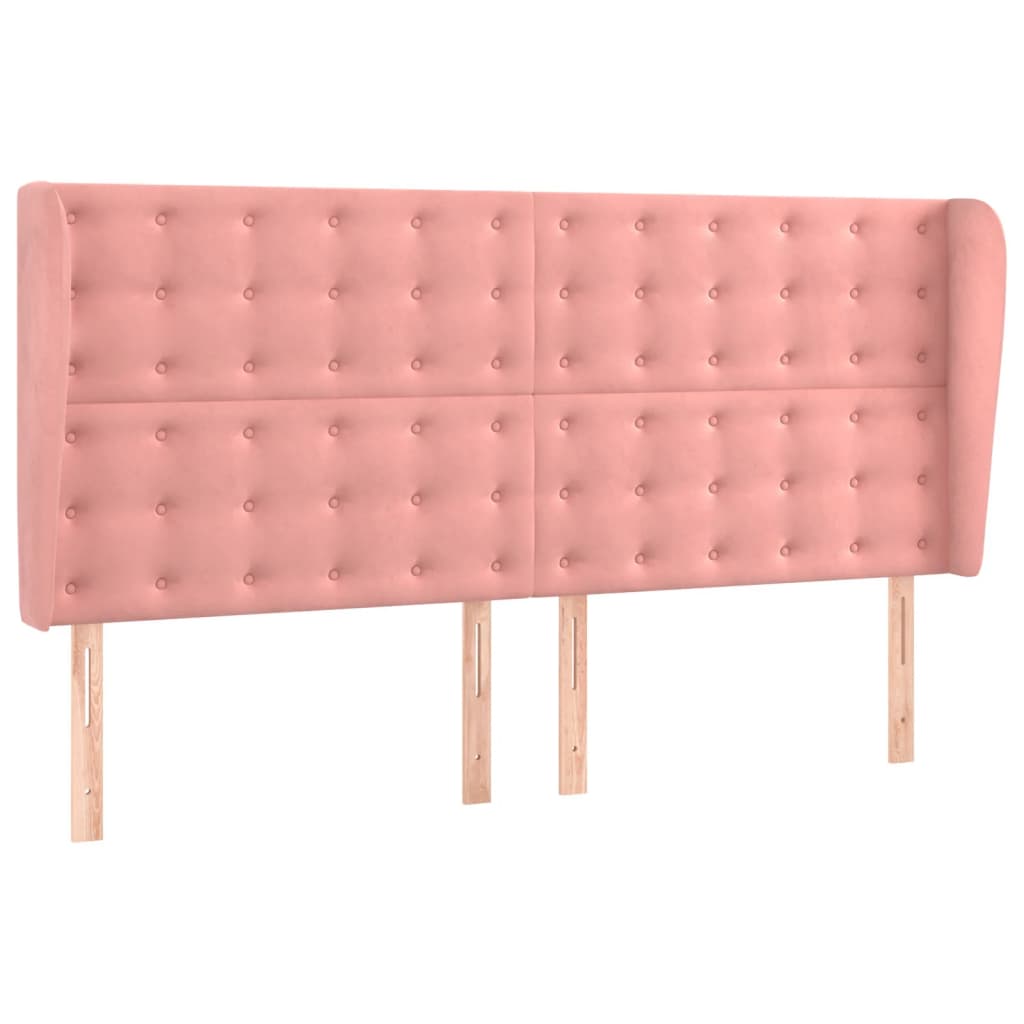 Tête de lit avec oreilles Rose 163x23x118/128 cm Velours - XIOS