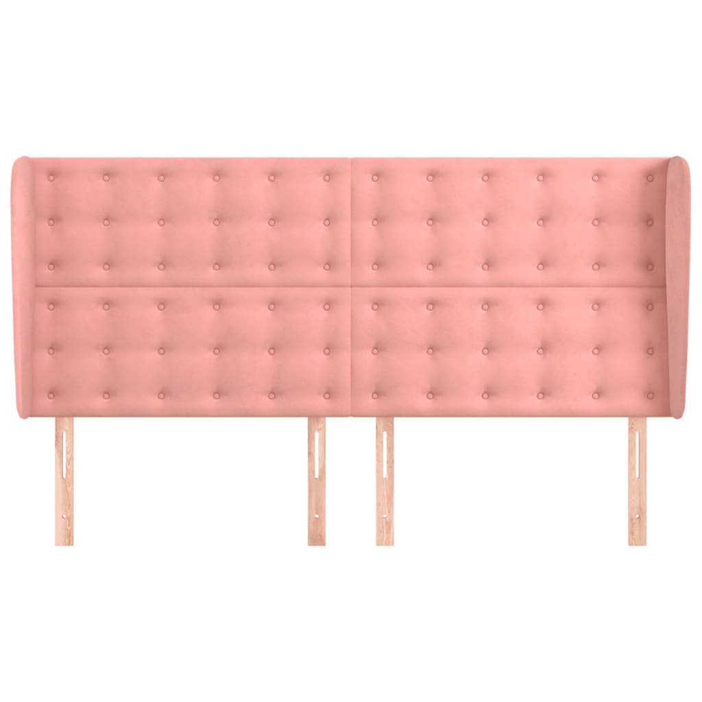 Tête de lit avec oreilles Rose 183x23x118/128 cm Velours - XIOS