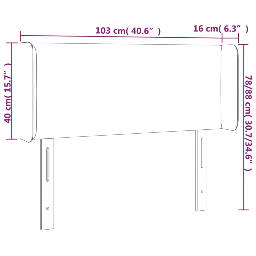 Tête de lit avec oreilles Crème 103x16x78/88 cm Tissu - XIOS