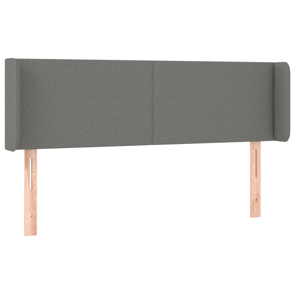 Tête de lit avec oreilles Gris foncé 147x16x78/88 cm Tissu - XIOS