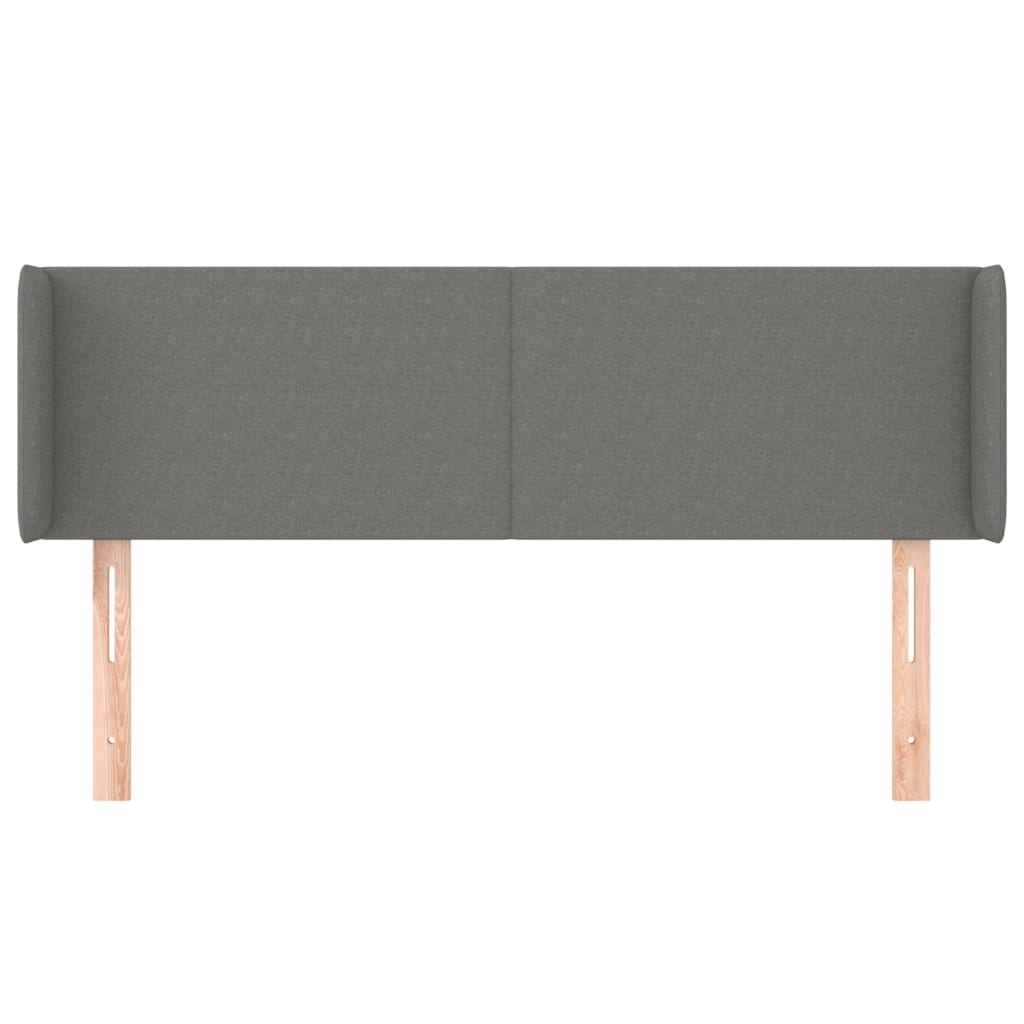 Tête de lit avec oreilles Gris foncé 147x16x78/88 cm Tissu - XIOS