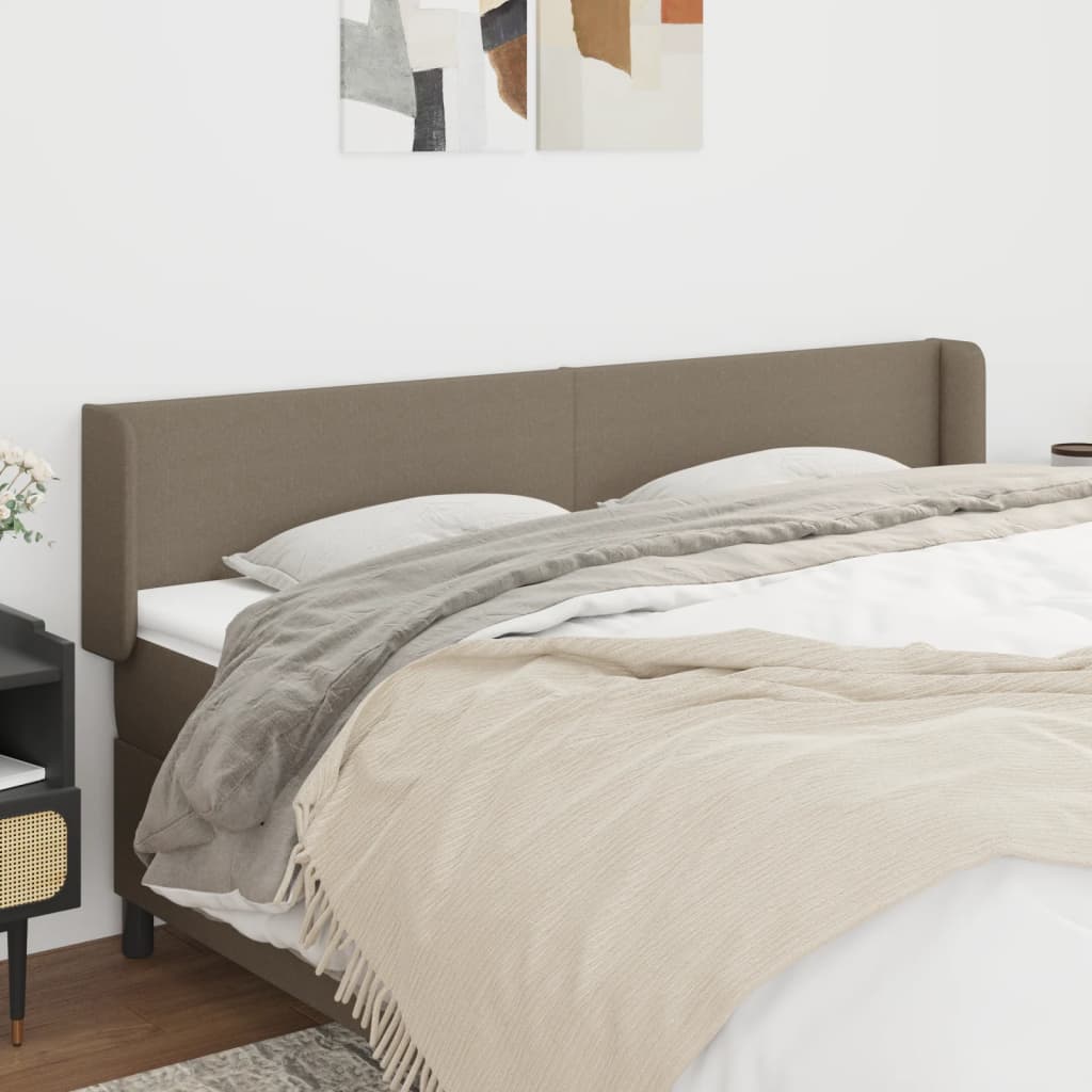 Tête de lit avec oreilles Taupe 163x16x78/88 cm Tissu Têtes et pieds de lit vidaXL   