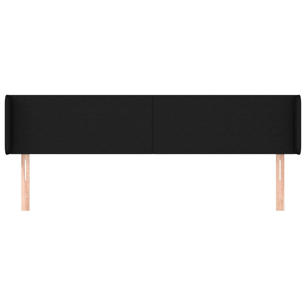 Tête de lit avec oreilles Noir 203x16x78/88 cm Tissu - XIOS