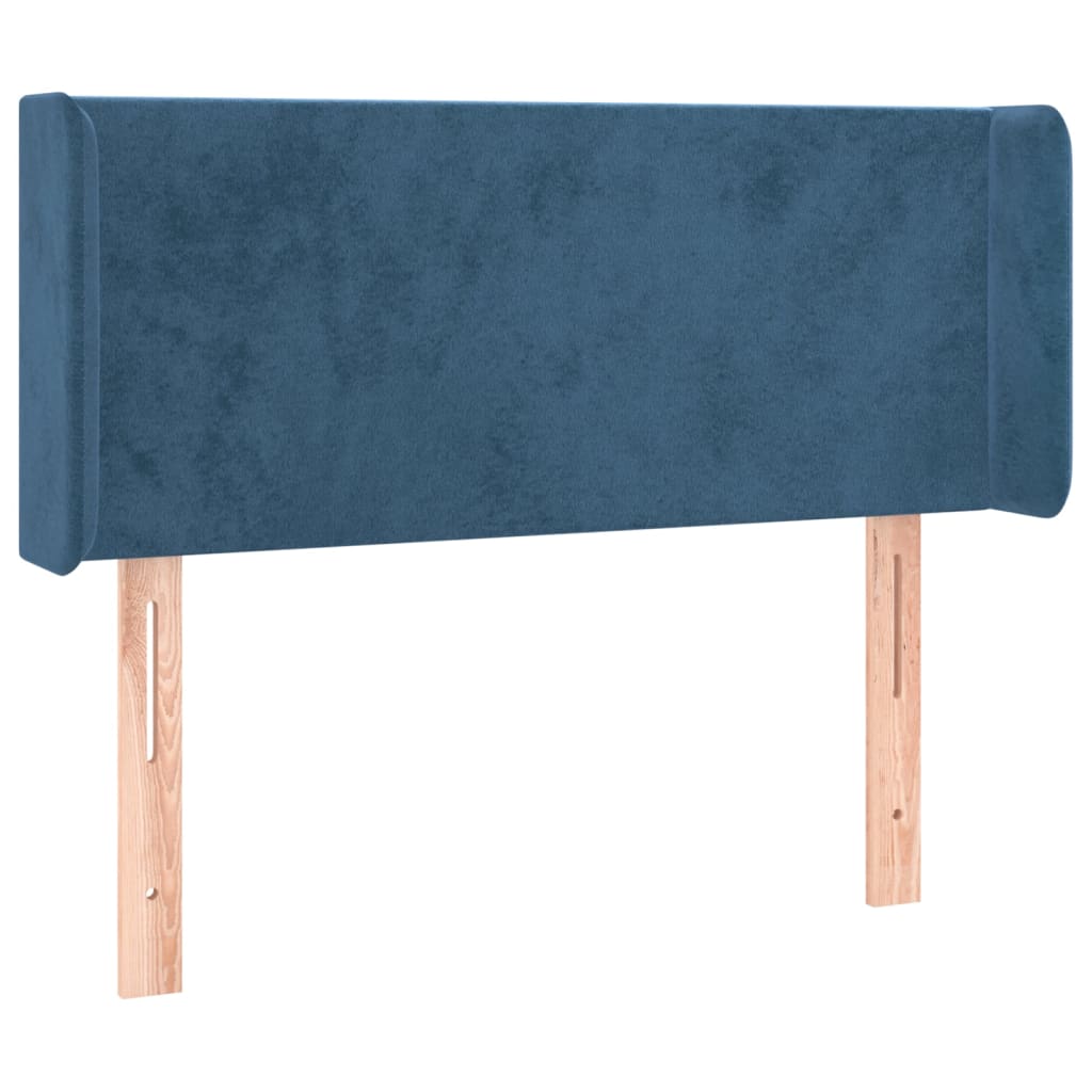 Tête de lit avec oreilles Bleu foncé 93x16x78/88 cm Velours - XIOS