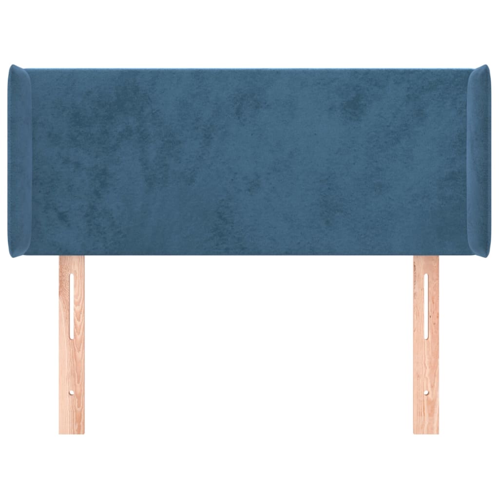 Tête de lit avec oreilles Bleu foncé 93x16x78/88 cm Velours - XIOS