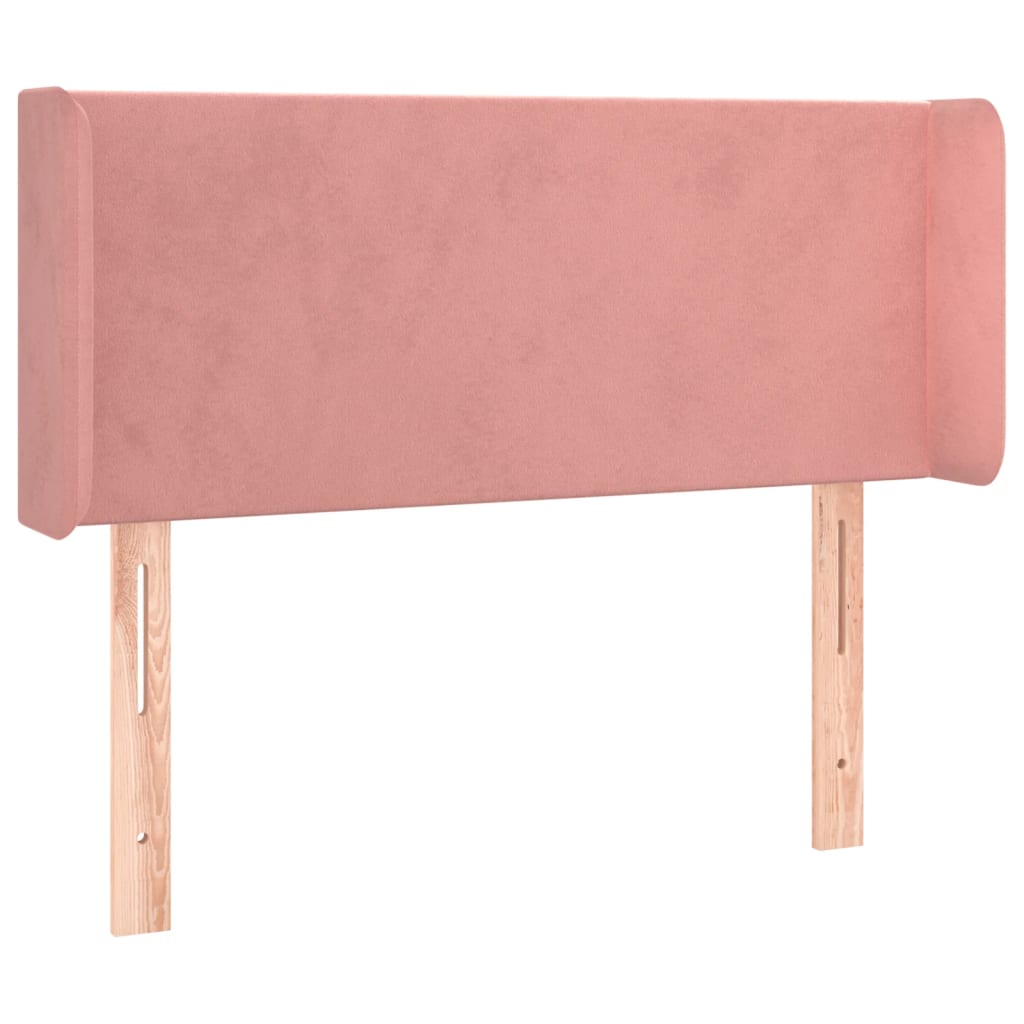 Tête de lit avec oreilles Rose 93x16x78/88 cm Velours - XIOS