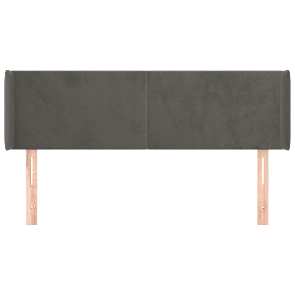 Tête de lit avec oreilles Gris foncé 147x16x78/88 cm Velours - XIOS