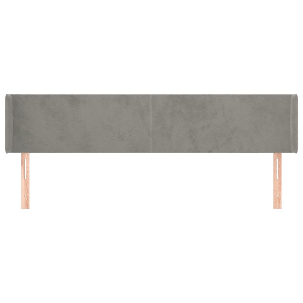 Tête de lit avec oreilles Gris clair 183x16x78/88 cm Velours - XIOS